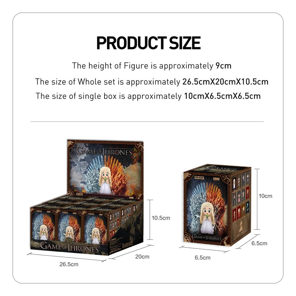 POP MART Коробка серии «Игра престолов» 12 Pop Mart Gacha Gacha Blind Box Фигурка Пластиковая модель Премиум-игрушка Мягкий винил ПВХ Оригинальный персонаж День рождения
