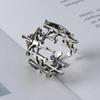 Retro Silver Color Jesus Cross Adjustable Ring for Women Fashion Vintage Men Finger Opening Ring Punk Party Jewelry Gift