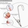 10 шт. прищепок из нержавеющей стали с крючками, металлические пружинные зажимы с крючками, универсальные подвесные зажимы для офисов, кухонь, ванных комнат