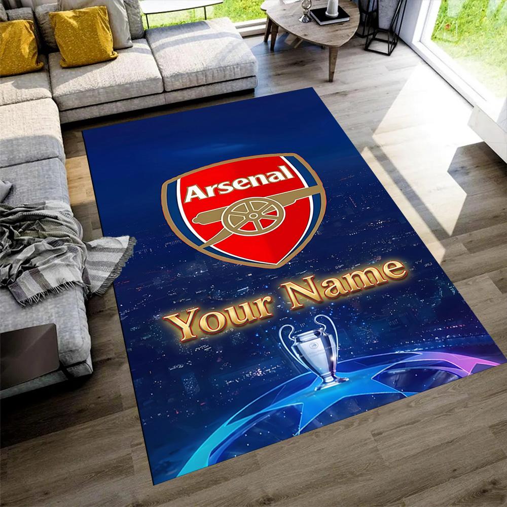 Arsenal F.c. Customize Your Name Floor Rug Office Rug Suitable for Playrooms Living Rooms Foyer Decorate room Anti-slip Rug Decorate Offices