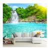 Natural Landscape 3d Wall Mural Forest Waterfall Swimming Pool Wallpaper Living Room Sofa Background Scenery Wall Paper