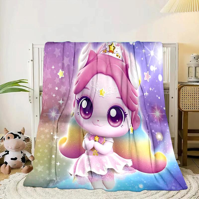 Pink Heartsping Fantasy World Blanket Flannel Blanket for bed, sofa, Camping, Hiking, Picnic Essentials, gift for family Fan gifts