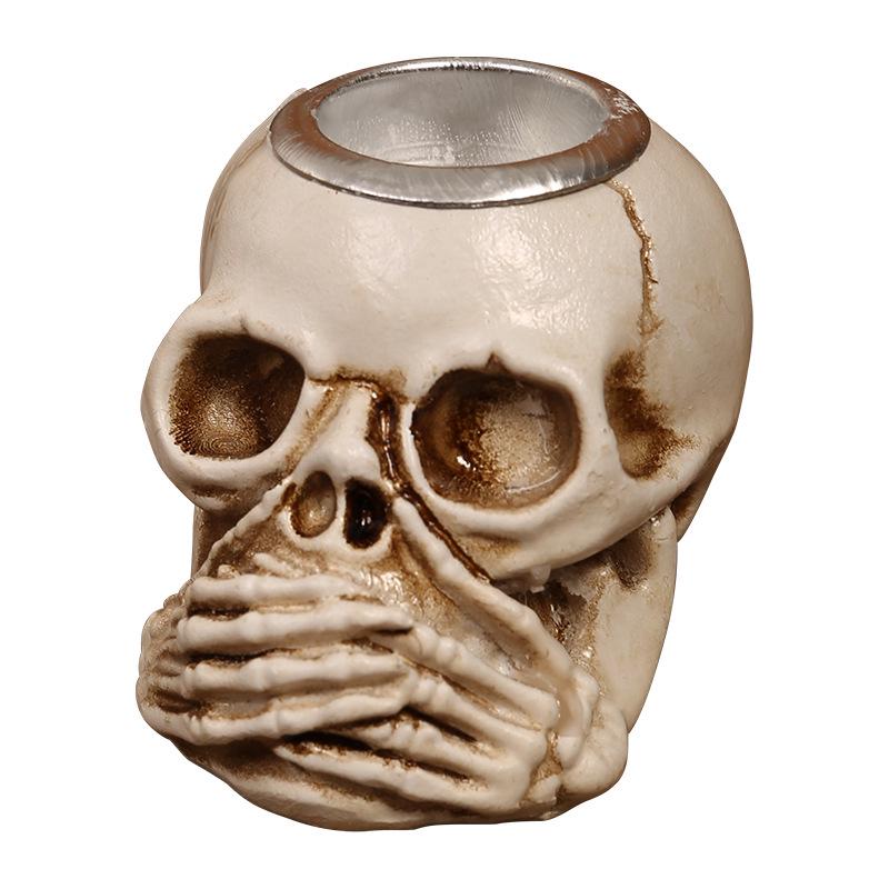 Cross-Border Halloween Skull Resin Ornament - Ghost Festival Decoration for Desktop and Entrance