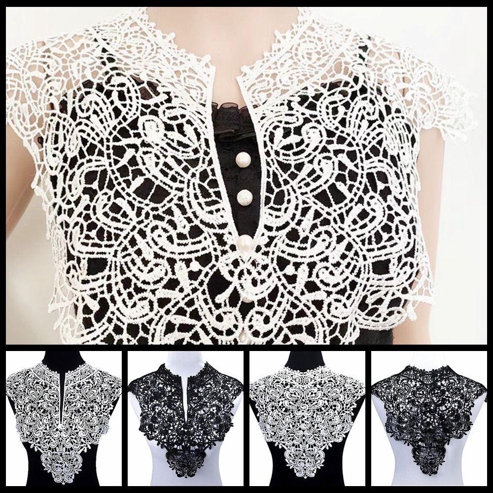Detachable Lace Neckline Embroideried Fabric Apparel Accessories Women Clothes EMA