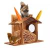 Wooden Squirrel Feeder Durable Hamster Feeding Box Pet Food Dispenser  Balcony