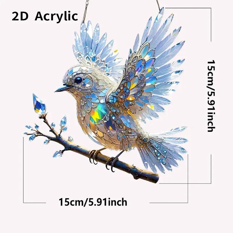 1 шт. Красочный акриловый подвесной кулон в виде птицы, украшение для дома, красивое украшение для гостиной, двора, подарки