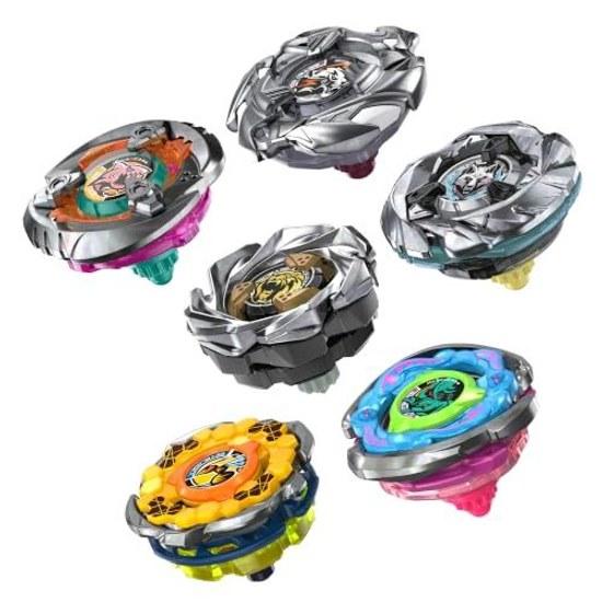 Beyblade X Rival Rumble Pack includes 6 Takara Tomy tops battle top game toy suitable ages 8 up.