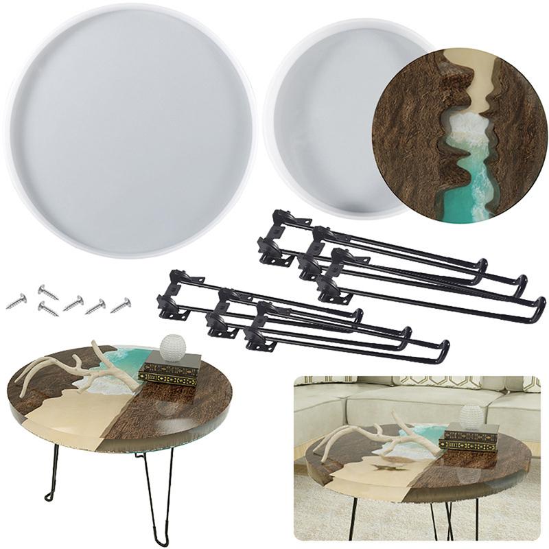 Большой круглый орнамент речной стол для изготовления силиконовых форм Diy форма для эпоксидной смолы