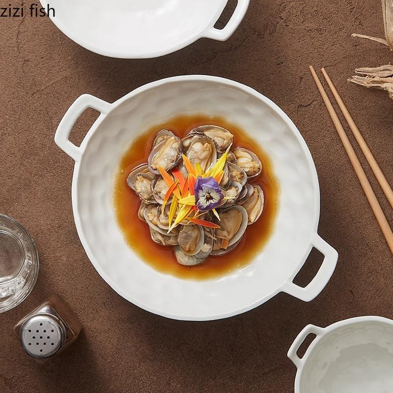 Двойная миска с рисунком «молоток» Керамическая глубокая миска Салатница Фруктовницы Супницы Молекулярная кухня Креативная посуда