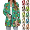 Women's Christmas Printed Lightweight Cardigan Long Sleeved Casual Loose Thin Fit With Pockets Cardigan Jacket