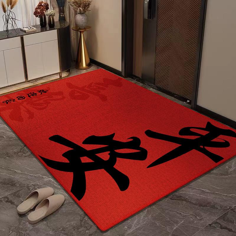Придверный коврик Грязеотталкивающий Коврик для крыльца Кристаллический бархат Входной коврик для пола Новый китайский Дверной коврик для удаления пыли Коврик для ног Тяньцзиньский ковер