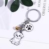 White Animal Bell Husky Enamel Golden Retriever Pet Keychain Dog Keychain Dog Pendant Pet Keyring