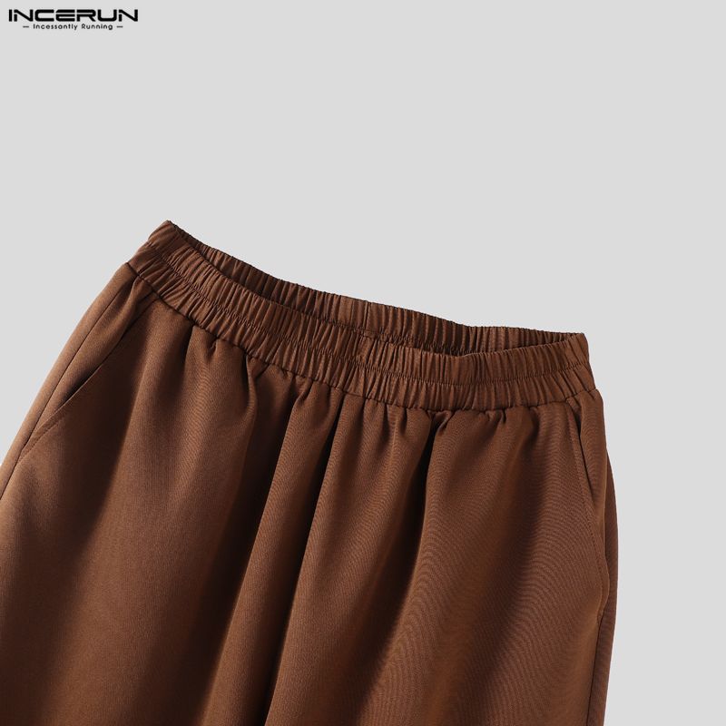 INCERUN Мужские наряды Пиковый лацкан Длинный рукав Необычный блейзер Ветровка Длинные брюки Повседневные костюмы-двойки