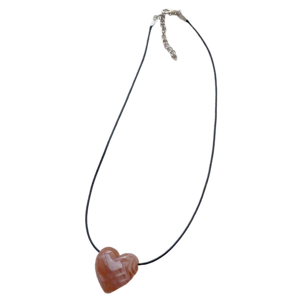 Adjustable Heart Pendant Necklace Colorful Heart Pendant Necklace Fashionable Choker Neck Adornment for Parties