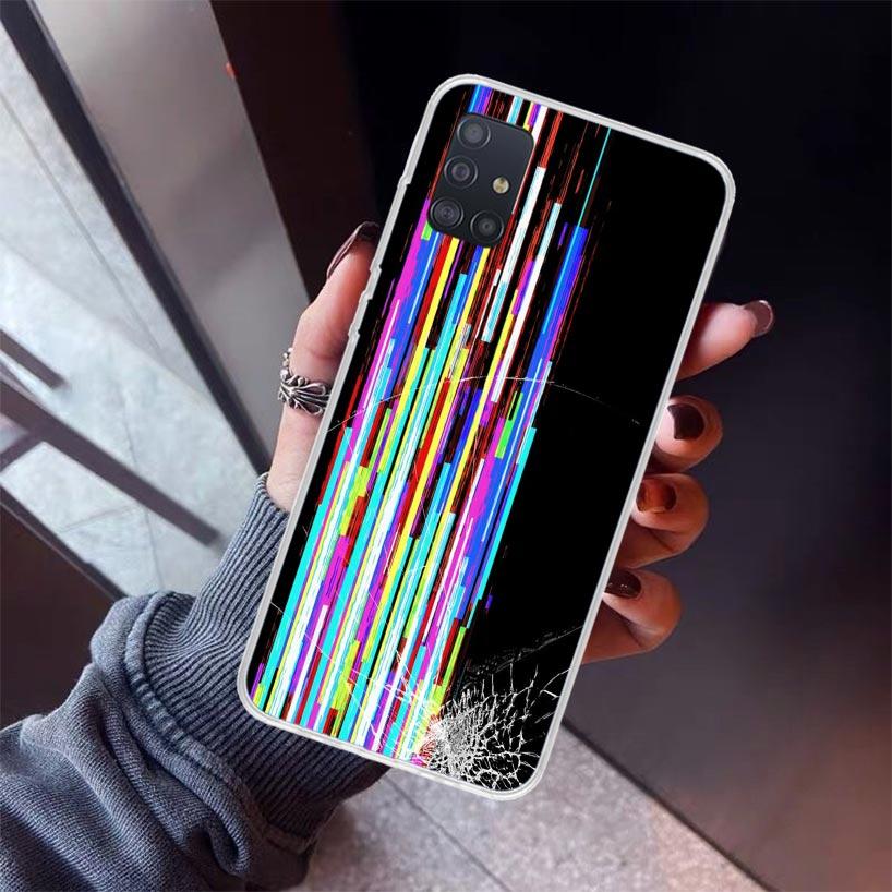 Broken Phone Screen Phone Case For Samsung Galaxy A52 A51 A50S A32 A22 A12 A02S A72 A71 A31 A70 A30S Note 20 Ultra 10 Plus S10 G