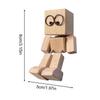 Shaking Wooden Man Figurine Office Tabletop Decorations Creative Handmade Wooden Statue Funny Car Interior Dashboard Decor