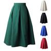 Women High Waist Flared Skirt Pleated Skirt A Line Street Skirt Full Midi Skirt