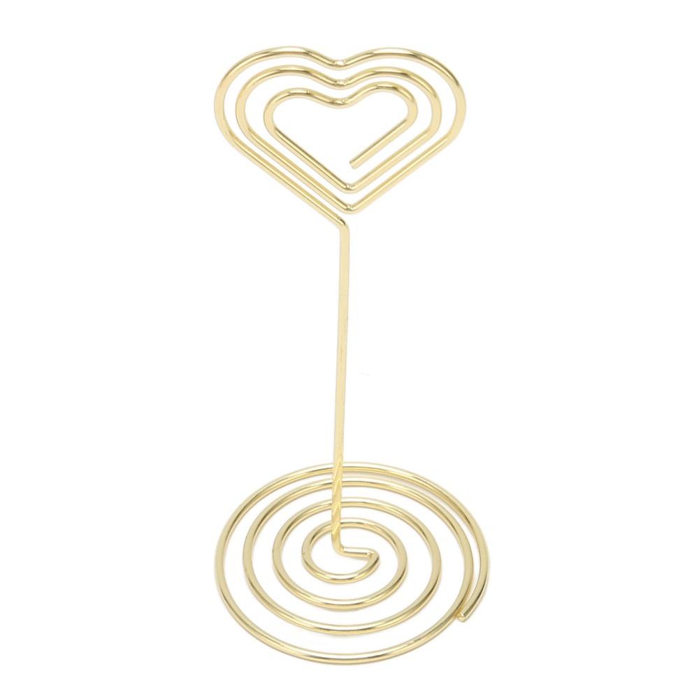 10Pcs Heart Shape Place Card Holder Gold /Rose Gold Name Card Holder  Wedding Party