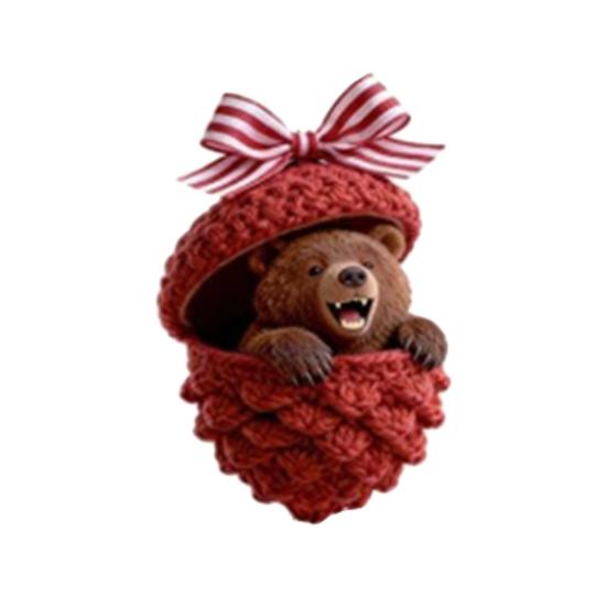 Лесные животные Желуди Украшения Акриловые Уютный лес Рождественские украшения 2D Акриловый Вязаный Сосновая шишка Животное Подвесное украшение для дома Вечеринки