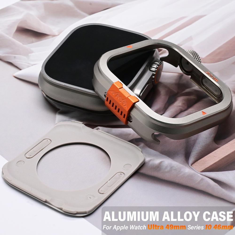 Metal Full Cover Bumper Frame for Apple Watch Ultra 49mm Series 10 46mm Aluminum Alloy Protective Case for Apple Watch 46mm 49mm