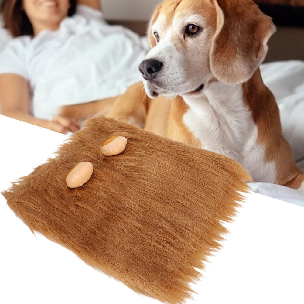Lion Mane Wig Headgear Fancy Dress Up Halloween Clothes Mane Wig for Dogs Pet CostumeLight Brown L