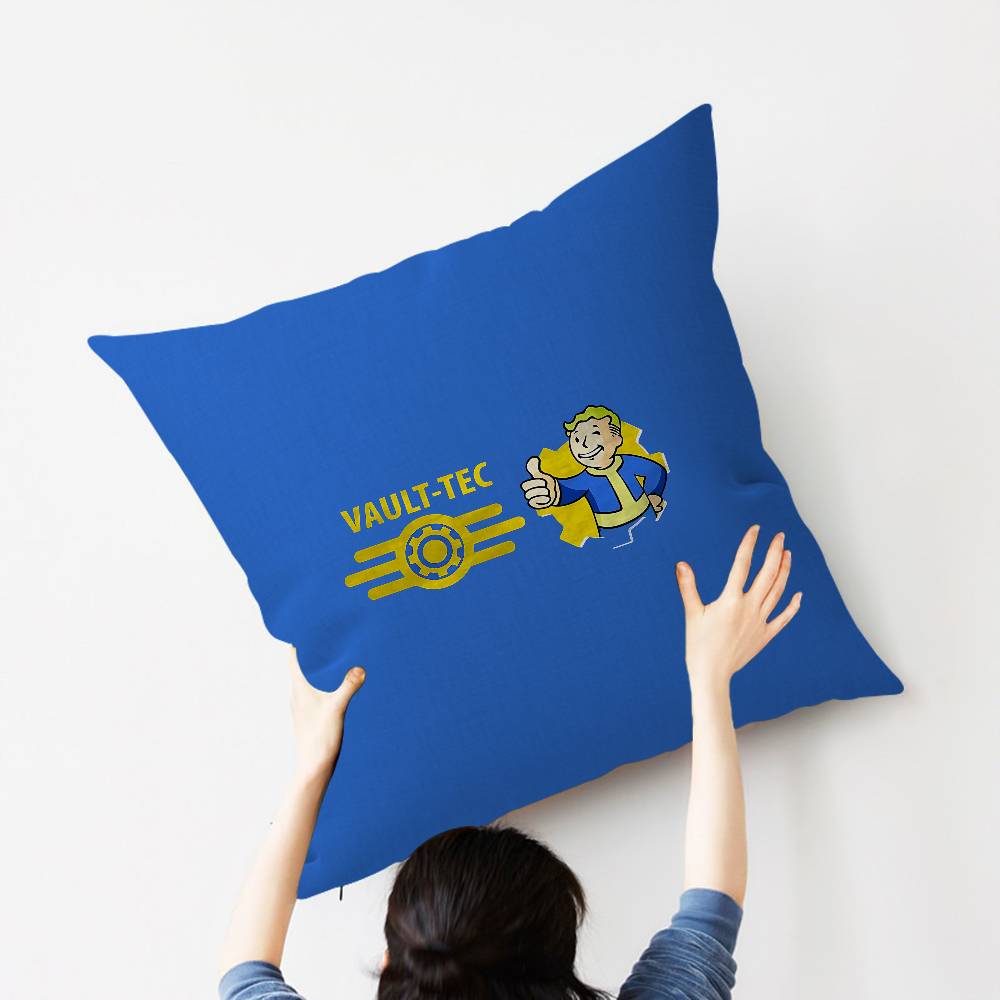 Games V-Vault T-Tec Logo Pillow Gift Home Office Decoration Bedroom Sofa Car Cushion Cover Case 45X45