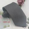 Handmade Men's 8cm Black Grey Striped Jacquard Silk Tie