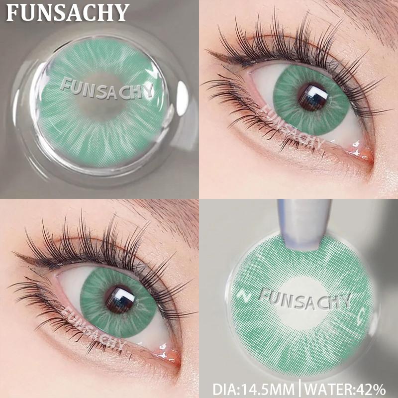 FUNSACHY Новые цветные контактные линзы для глаз 1 пара Натуральные модные контактные линзы Сине-серые линзы для глаз Ежегодная косметика для учеников