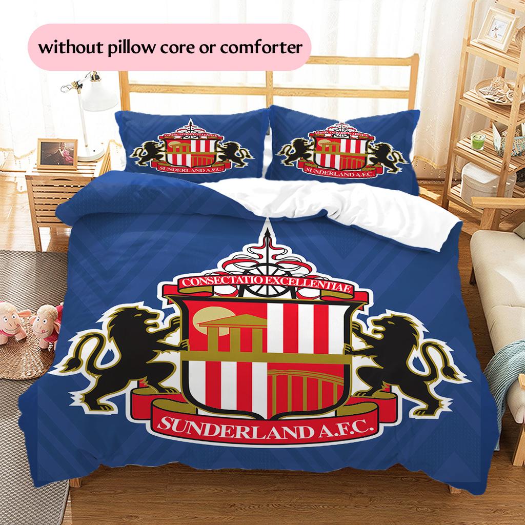 Sunderland AFC  Pattern Bedding Quilt Set  Home Decoration  Gift (1 * duvet cover + 2 * pillowcase  without core)