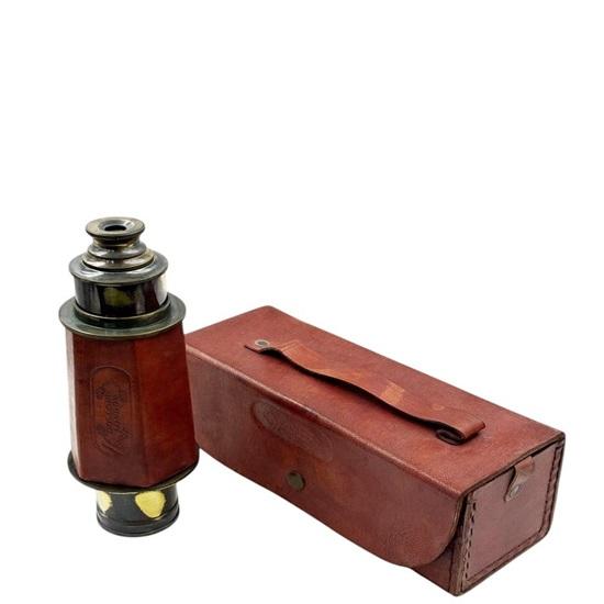 Style  Leather Telescope by Dollond London Nautical Spyglass with Case