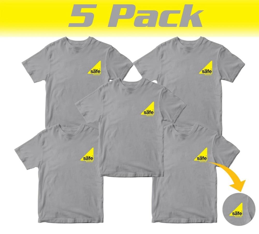5 Pack Embroidered Gas Safe Register Tshirt Engineer Work Plumber Gas Fitter