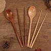 Reusable Portable Tableware With Box Cutlery Set Camp Wooden Chopsticks Spoon Set  Adults/Students