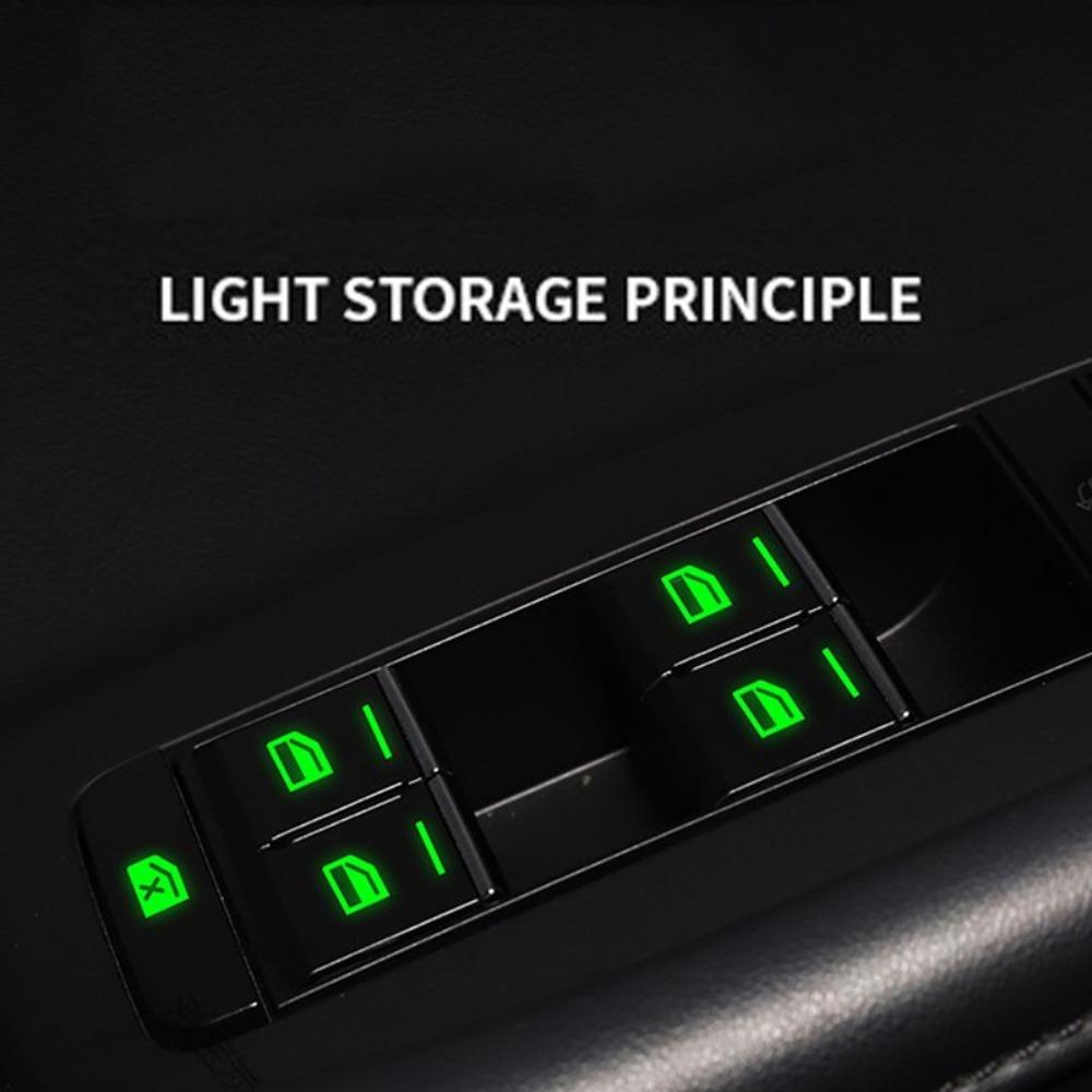 Night Glowing Car Switch Fluorescent Decals Cars Lifter Interior Stickers Car Decoration