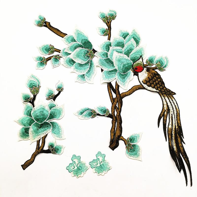 1 Набор Вышитая Магнолия DIY Швейные Аксессуары Сумка Вышивка Цветы для Джинсов Шляпы Аппликация Ремонт Тканевые Наклейки