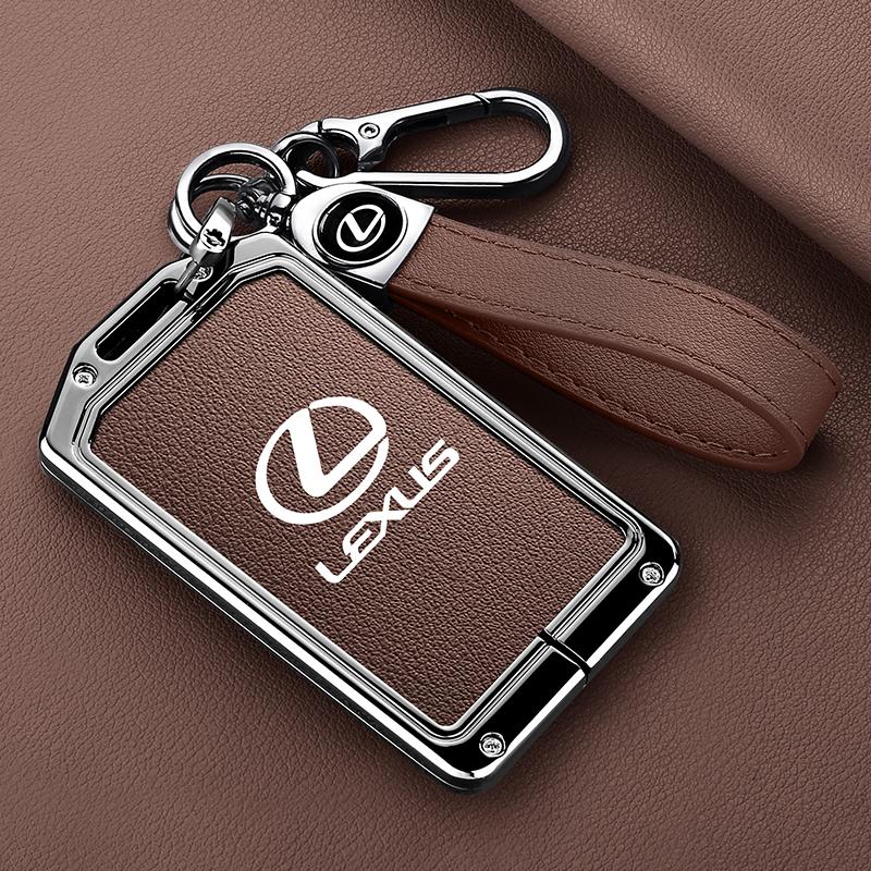 DMTZ1 2025 Zinc Alloy Leather Car Remote Card NFC Key Case Fob Cover For Lexus F Sport ES LM GS IS NX RX LX LS RX300 Styling Accessory