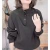 Double-sided German Velvet Autumn Winter New Warm Half Turtleneck Sweatshirt Casual Versatile Loose Solid Color Top