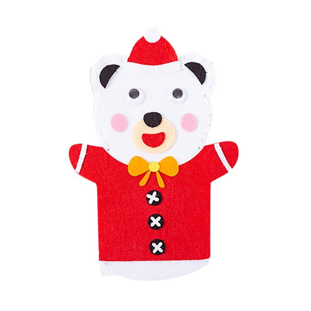 Cartoon Santa Christmas Hand Puppet Non-woven Felt Fabrics Sewing Kit DIY Craft Sewing Felts  Kids