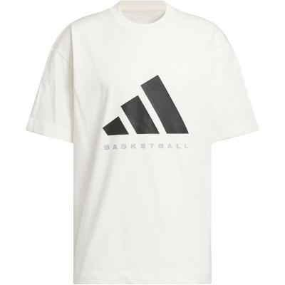 adidas Баскетбольная футболка Ss25 свободного кроя с круглым вырезом, модная спортивная футболка с коротким рукавом, унисекс, топы JX5574