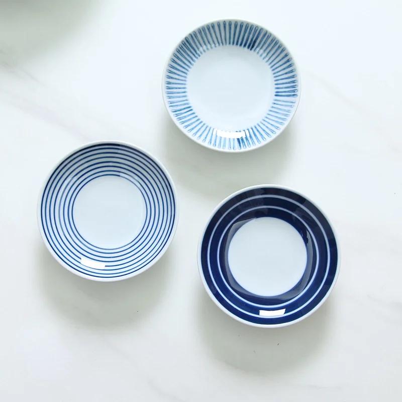 Керамическая тарелка для дегустации, японская круглая тарелка, фарфоровая тарелка для приправ, соусница, столовые приборы, кухонные принадлежности, дропшиппинг