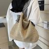 Womens Diagonal Woven Straw Bag Large Capacity Beach Bag Cool Travel Versatile Summer
