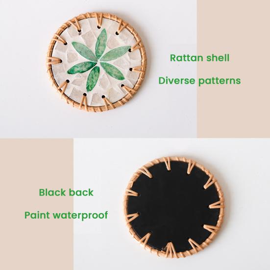 Керамический изоляционный коврик из ротанга, не допускающий ожогов, подставки под чашки, плетеные вручную из ротанга для защиты стола