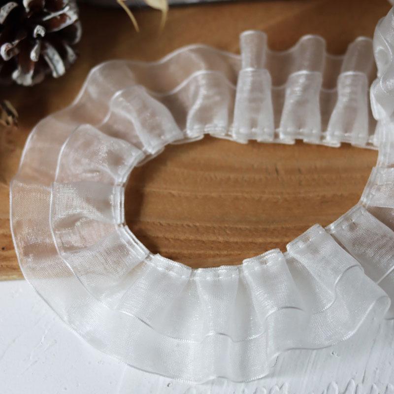 Манжеты воротника с оборками, двухслойная кружевная отделка из снежной пряжи шириной 4 см