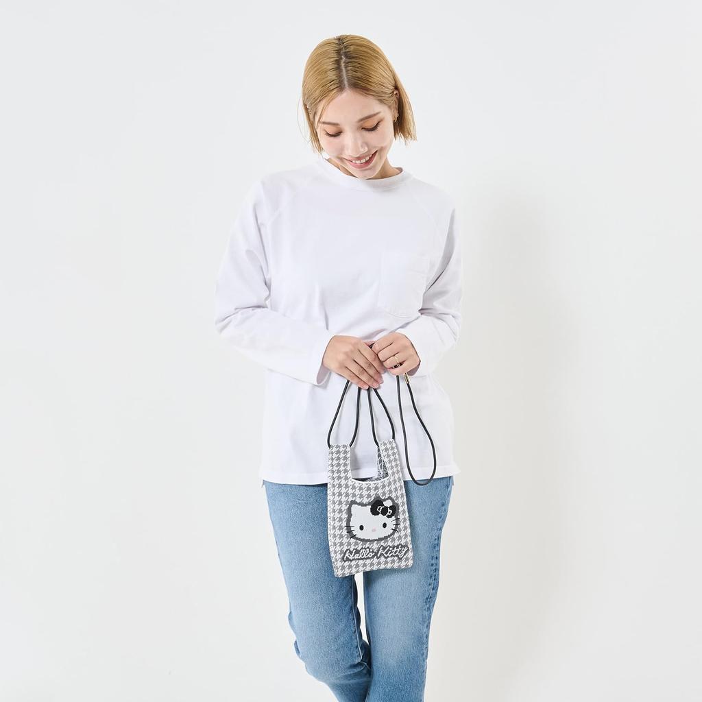 Baby Lou Pochette с плечевой мини-сумкой-тоут IP BR Вязаный Персонажи Sanrio B 8397 03 Hello Kitty [Routeto] Китти/Привет