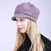 New Autumn and Winter Solid Color Plus Velvet Fashion Warm Ladies Cap Knitted Soft Rabbit Wool Beret