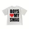 Футболка с красным сердцем и принтом из букв Y2K Streetwear с коротким рукавом