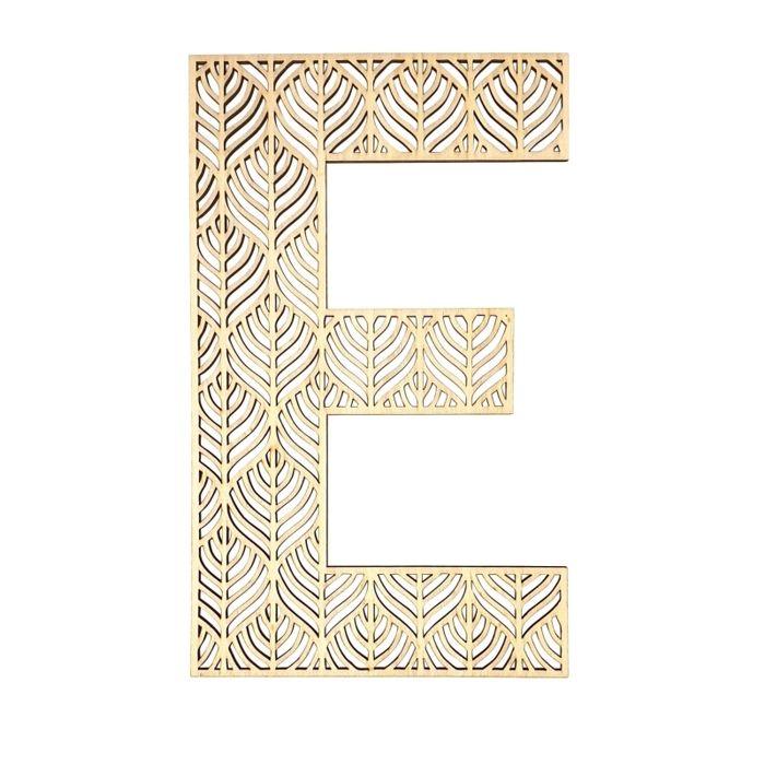 MégaCréa DIY - Lettre E en bois Alphabet géant ajouré 24 cm