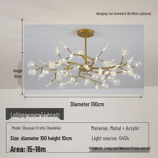 Firefly Chandelier: Modern Minimalist Branch Light for Living Room, Bedroom, or Dining Room - Nordic Creative Design
