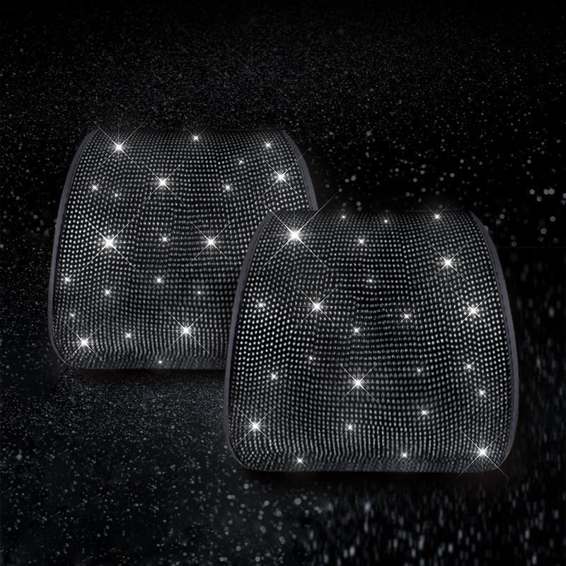 1PC Bling Car Seat Headrest Cover Rhinestone Auto Head Pad Cushion Protector Diamond Interior Accessories For Women Easy-tall