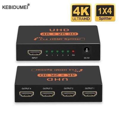 4K HDMI-сплиттер-переключатель 1 в 4 выхода 1080P конвертер видеодисплея HDMI-совместимый видеопереключатель дублирующий усилитель экрана для HDTV DVD PS3/4 Xbox