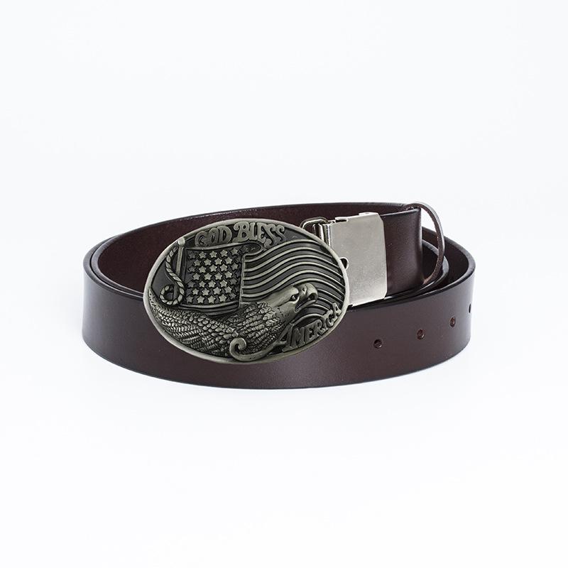 Ремень с пряжкой в виде орла с бронзовой точечной краской, модный ремень с американским флагом